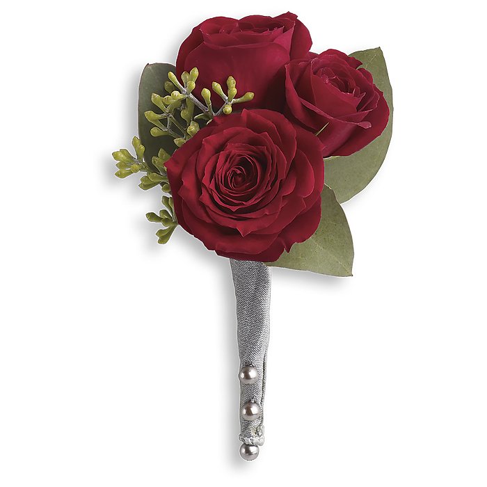 King's Red Rose Boutonniere