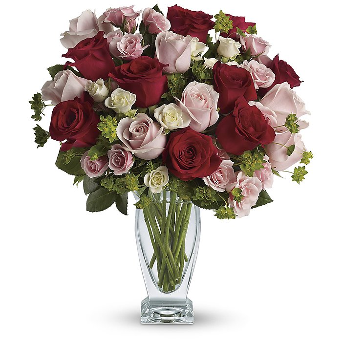 Cupid's Creation with Red Roses